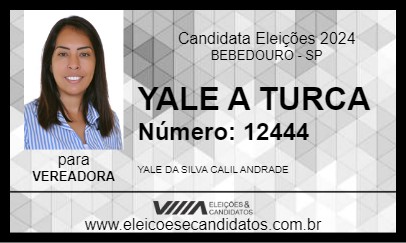 Candidato YALE A TURCA 2024 - BEBEDOURO - Eleições