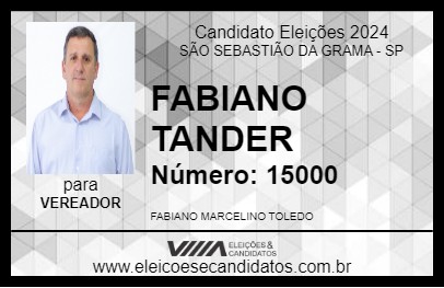 Candidato FABIANO TANDER 2024 - SÃO SEBASTIÃO DA GRAMA - Eleições