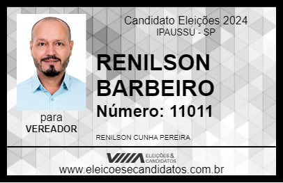 Candidato RENILSON BARBEIRO 2024 - IPAUSSU - Eleições