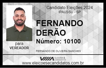 Candidato FERNANDO DERÃO 2024 - IPAUSSU - Eleições