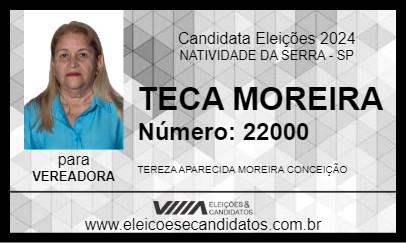 Candidato TECA MOREIRA 2024 - NATIVIDADE DA SERRA - Eleições