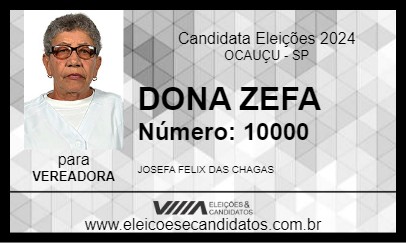 Candidato DONA ZEFA 2024 - OCAUÇU - Eleições