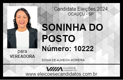 Candidato SONIA ALMEIDA MOREIRA 2024 - OCAUÇU - Eleições