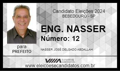 Candidato ENG. NASSER 2024 - BEBEDOURO - Eleições