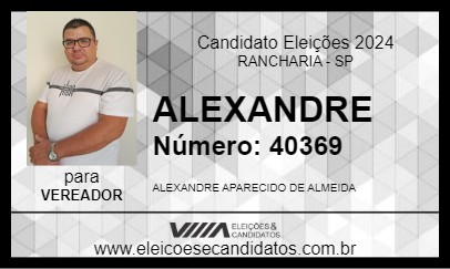 Candidato ALEXANDRE 2024 - RANCHARIA - Eleições