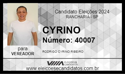 Candidato CYRINO 2024 - RANCHARIA - Eleições