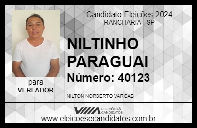 Candidato NILTINHO PARAGUAI 2024 - RANCHARIA - Eleições