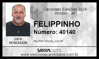 Candidato FELIPPINHO 2024 - IPAUSSU - Eleições