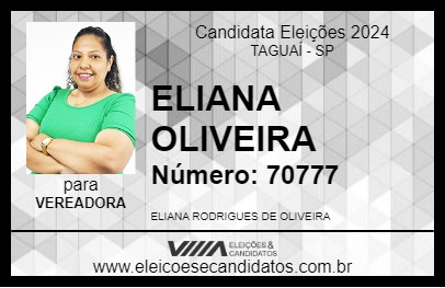 Candidato ELIANA OLIVEIRA 2024 - TAGUAÍ - Eleições