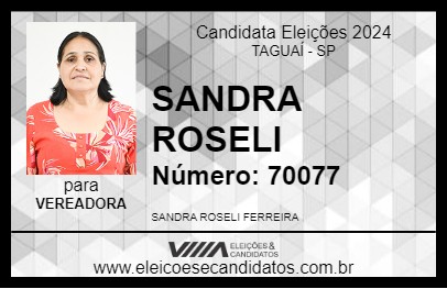 Candidato SANDRA ROSELI 2024 - TAGUAÍ - Eleições