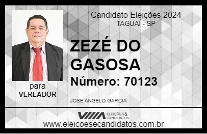 Candidato ZEZÉ DO GASOSA 2024 - TAGUAÍ - Eleições