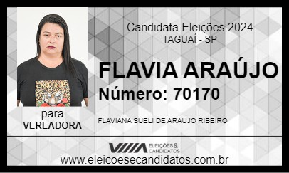 Candidato FLAVIA ARAÚJO 2024 - TAGUAÍ - Eleições