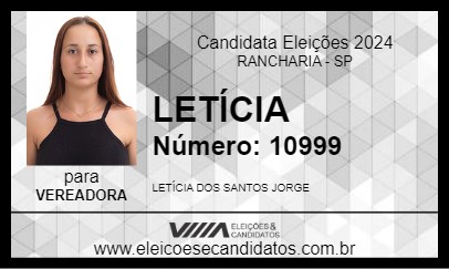 Candidato LETÍCIA 2024 - RANCHARIA - Eleições