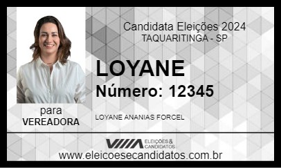 Candidato LOYANE 2024 - TAQUARITINGA - Eleições