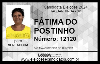 Candidato FÁTIMA DE OLIVEIRA 2024 - TAQUARITINGA - Eleições