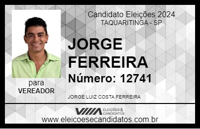 Candidato JORGE FERREIRA 2024 - TAQUARITINGA - Eleições