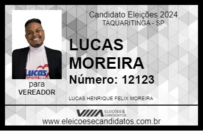 Candidato LUCAS MOREIRA 2024 - TAQUARITINGA - Eleições