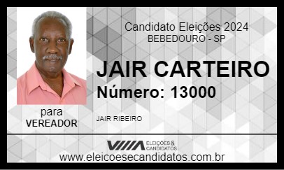 Candidato JAIR CARTEIRO 2024 - BEBEDOURO - Eleições