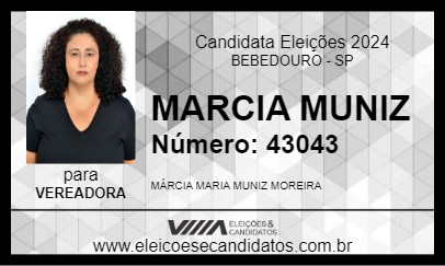 Candidato MARCIA MUNIZ 2024 - BEBEDOURO - Eleições