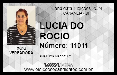 Candidato LUCIA DO ROCIO 2024 - CANANÉIA - Eleições