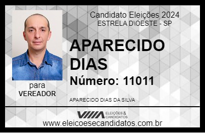 Candidato APARECIDO DIAS 2024 - ESTRELA D\OESTE - Eleições