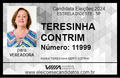 Candidato TERESINHA CONTRIM 2024 - ESTRELA D\OESTE - Eleições