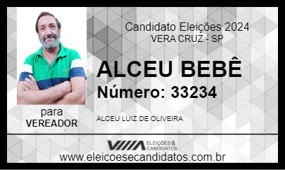 Candidato ALCEU BEBÊ 2024 - VERA CRUZ - Eleições