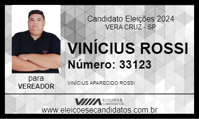 Candidato VINÍCIUS ROSSI 2024 - VERA CRUZ - Eleições