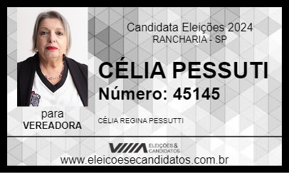 Candidato CÉLIA PESSUTI 2024 - RANCHARIA - Eleições