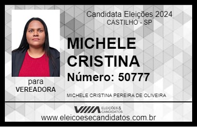 Candidato MICHELE CRISTINA 2024 - CASTILHO - Eleições