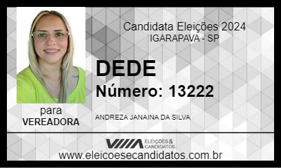 Candidato DEDE 2024 - IGARAPAVA - Eleições