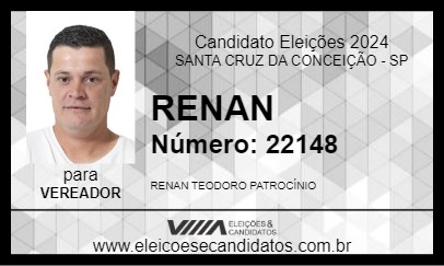 Candidato RENAN 2024 - SANTA CRUZ DA CONCEIÇÃO - Eleições