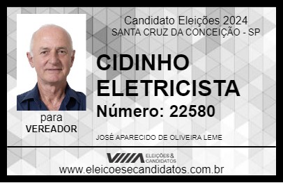 Candidato CIDINHO ELETRICISTA 2024 - SANTA CRUZ DA CONCEIÇÃO - Eleições