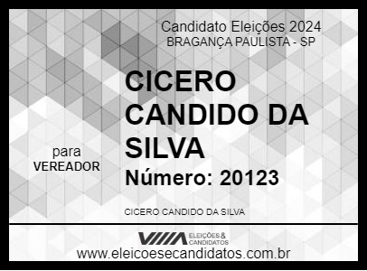 Candidato CICERO CANDIDO DA SILVA 2024 - BRAGANÇA PAULISTA - Eleições