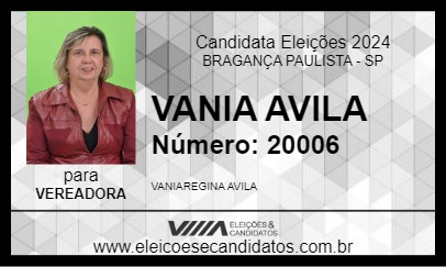 Candidato VANIA AVILA 2024 - BRAGANÇA PAULISTA - Eleições