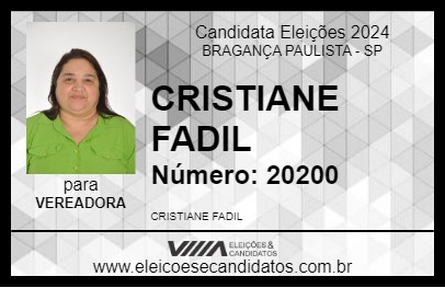 Candidato CRISTIANE FADIL 2024 - BRAGANÇA PAULISTA - Eleições