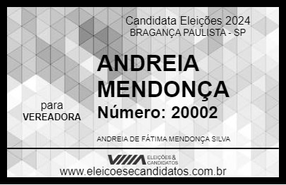 Candidato ANDREIA MENDONÇA 2024 - BRAGANÇA PAULISTA - Eleições