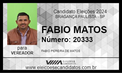 Candidato FABIO MATOS 2024 - BRAGANÇA PAULISTA - Eleições