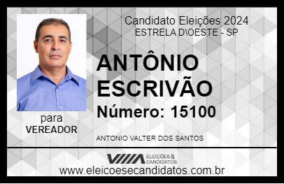 Candidato ANTÔNIO ESCRIVÃO 2024 - ESTRELA D\OESTE - Eleições