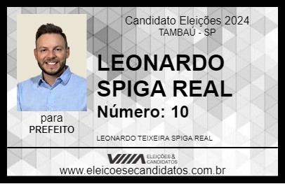 Candidato LEONARDO SPIGA REAL 2024 - TAMBAÚ - Eleições