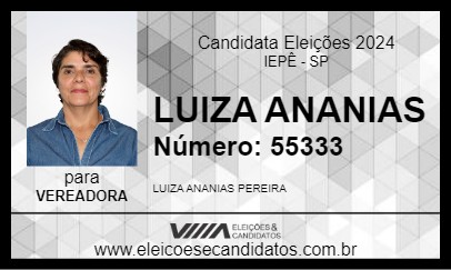 Candidato LUIZA ANANIAS 2024 - IEPÊ - Eleições