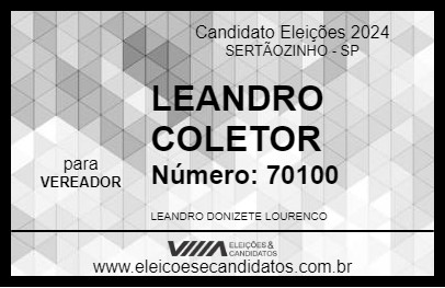 Candidato LEANDRO COLETOR 2024 - SERTÃOZINHO - Eleições