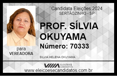 Candidato PROF. SÍLVIA  OKUYAMA 2024 - SERTÃOZINHO - Eleições