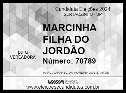 Candidato  MARCINHA  FILHA DO JORDÃO   2024 - SERTÃOZINHO - Eleições