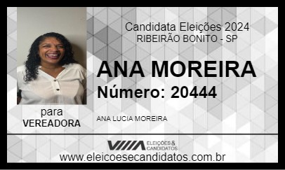 Candidato ANA MOREIRA 2024 - RIBEIRÃO BONITO - Eleições