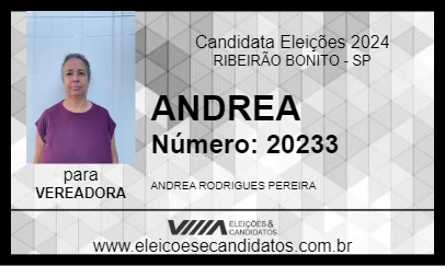 Candidato ANDREA 2024 - RIBEIRÃO BONITO - Eleições