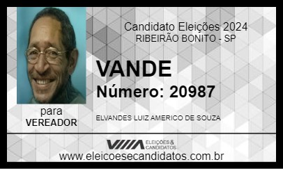 Candidato VANDE 2024 - RIBEIRÃO BONITO - Eleições