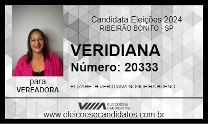 Candidato VERIDIANA 2024 - RIBEIRÃO BONITO - Eleições