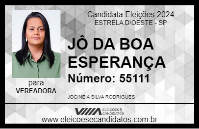 Candidato JÔ DA BOA ESPERANÇA 2024 - ESTRELA D\OESTE - Eleições