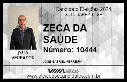 Candidato ZECA DA SAÚDE 2024 - SETE BARRAS - Eleições